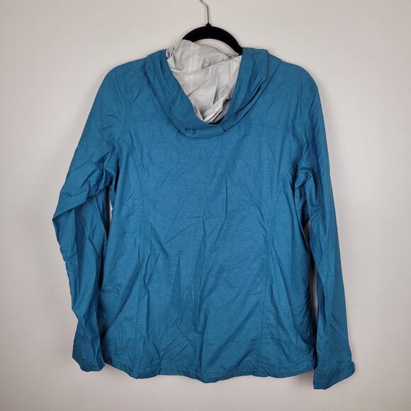 Paradox Rain Jacket Women M Blue Hooded Zip Pockets Lightweight Polyurethane - Picture 3 of 8
